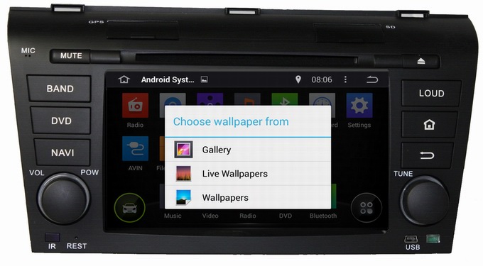 Ouchuangbo Car Radio Multimedia Kit Stereo DVD Player Android 4.4 for Mazda 3 2004-2009 OCB-7003D