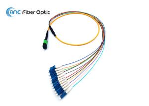 China 2 Meters Fiber Optic Ethernet Cable , Fan Out Fiber Cable Assembly MPO Male To 12 X LC wholesale