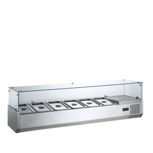 Glass Top Salad Bar Counter Display Used