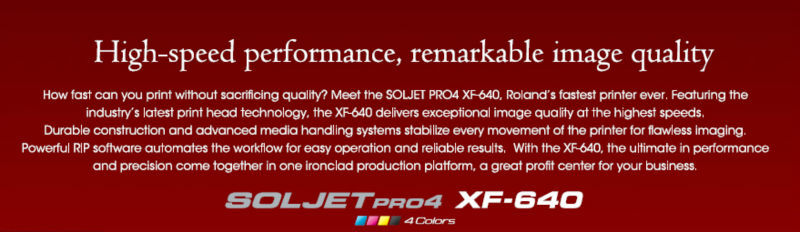 Roland XF640 with two epson dx7 head for eco solvent printing
