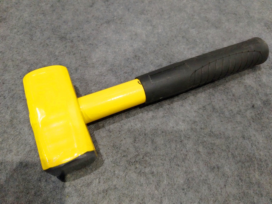 Stoning hammer(XL-0075) with color powder coated surface and steel tube handle, durable hand construction tools