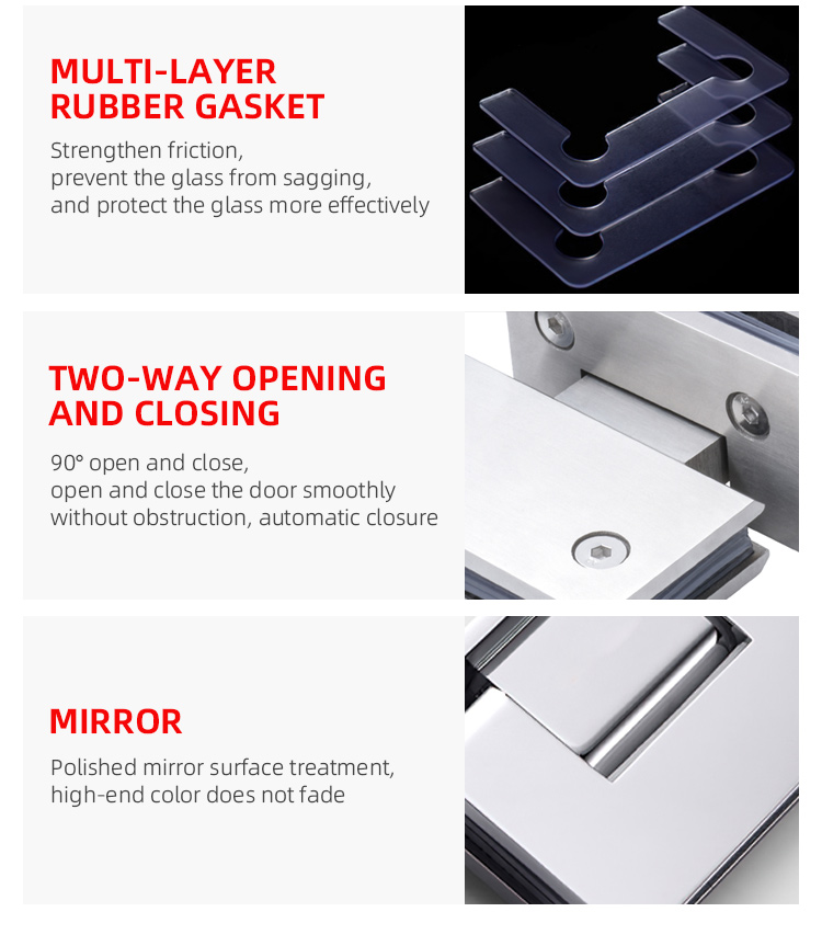 Normal Style Glass to Glass Shower Hinge for 180 Degree Opening in Bathroom Renovation
