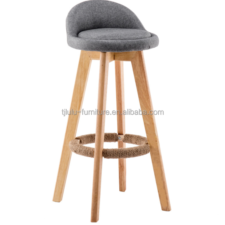 Fabric Upholstery Back High Bar Chair Stools for Kitchen and Bar Customized Practical Economy
