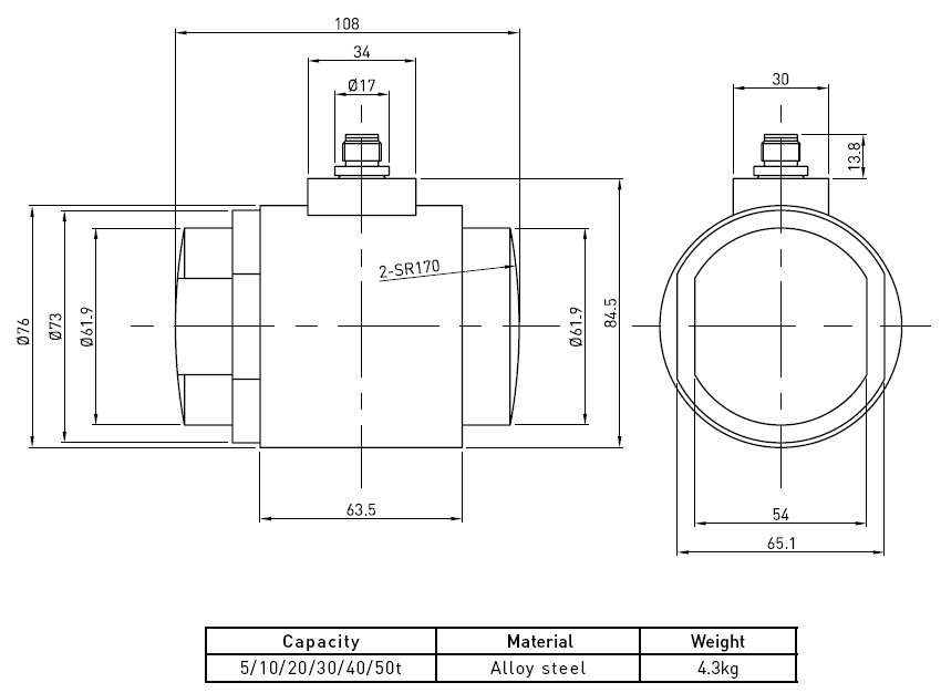 Column Compression Truck Scale Tension Link Load Cell Strain Gauge 5t To 10t