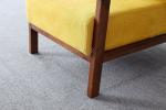 Solid Wood Frame Wooden Fabric Leisure Chair