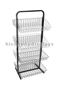 China Free Standing Metal Earring Display Stands With Wire Basket Holder wholesale