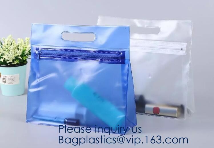 Small Clear PVC Waterproof Bag with Zipper Closure, Mini Portable Transparent Plastic Organizer Pouch for Cosmetic, Make