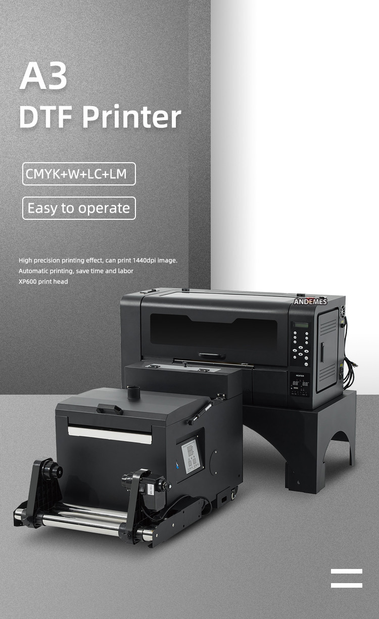 Multi Color DTF Printer with XP600 Heads and Pet Film 30cm x 33cm x A2 Small Size Oven