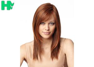 China Red Color Synthetic Hair Wigs 16 inch None Lace Elegant Ladies Wigs wholesale