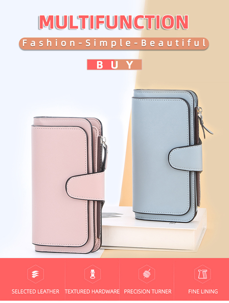 Retro Pattern Type Women Long Wallets Double Zipper Clutches for Multifunction Wallets