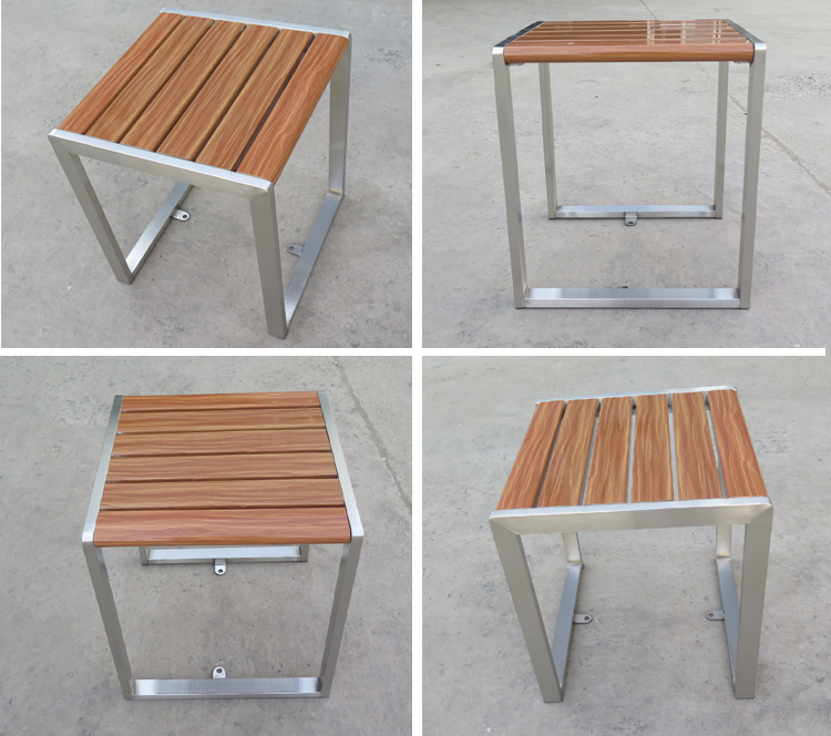 460X460X510mm Metal And Wood Garden Table