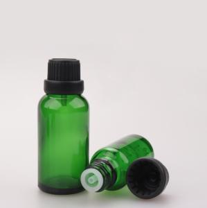 China Green Essential Oil Cosmetic Glass Bottle 5g 15g 20g 30g 100g With Tamper Proof Cap wholesale