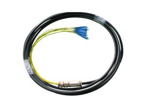 China 4cores Waterproof Fiber Optic Pigtail with SC UPC connectors , black Cable wholesale