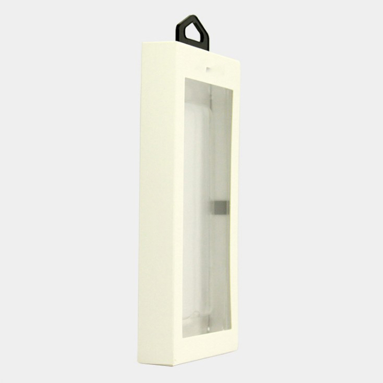 Clear window custom printing cardboard mobile phone case drawer box paper packaging with hook
