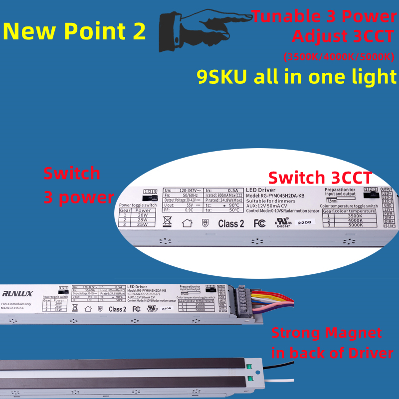 46W 4FT LED Magnetic Light Linear Lights 2 4 Troffer Retrofit Kit Light Solution