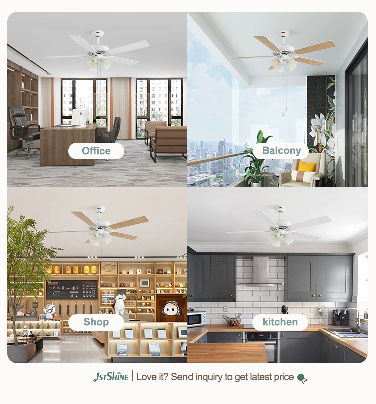 1stshine Ceiling Fan with Light Pull Chain 230V AC 5 MDF Blades in Mulit Colors/OEM