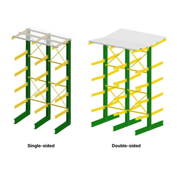 Long Span Warehouse Cantilever Racks , Anti Corrosion Cantilever Metal Shelving