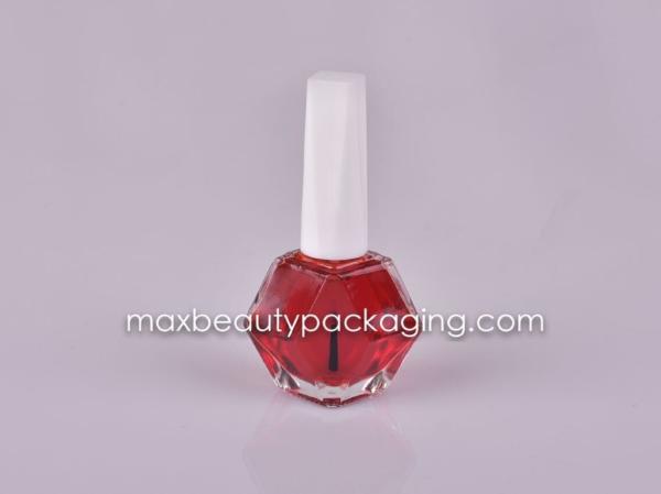 white color injection nail polish cap 13ml nail polish diamond shape bottle nail