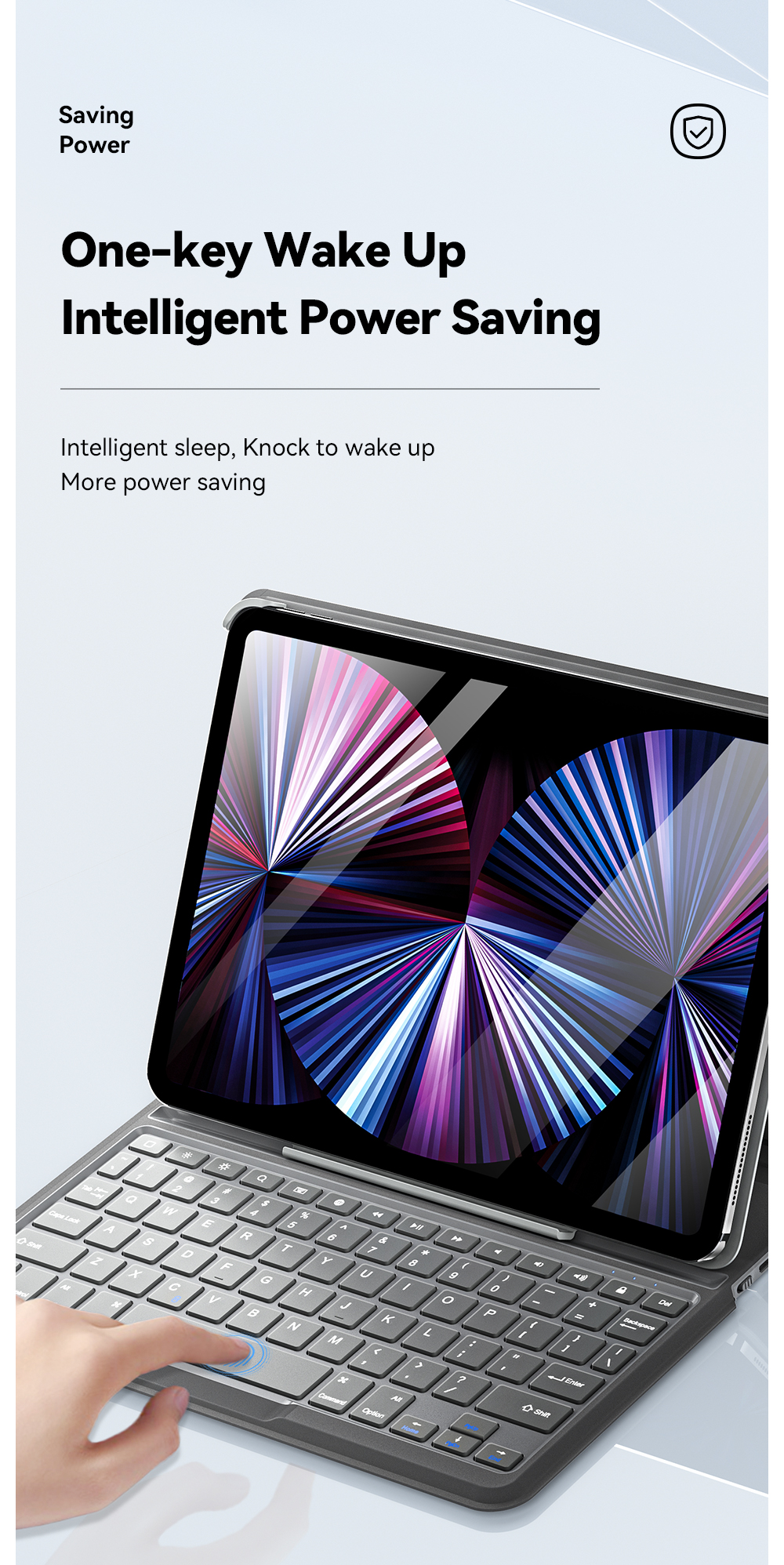 ESSAGER ES-JP03 Series for iPad 10 BT Magnetic Wireless Tablet Keyboard Case