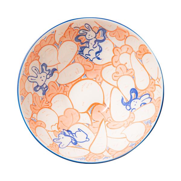 Ready To Ship In Stock Personalized Ceramic Bowls Gift Set Colorful Printed Under Glazed Kitchen 4pcs Soup 6.5 Inch 8 Inch