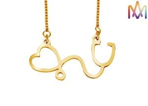 China OEM ODM Free Engraving Stethoscope Heart Pendant wholesale