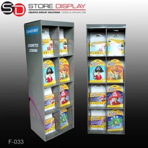 China Advertising cardboard floor book display stand with grids wholesale
