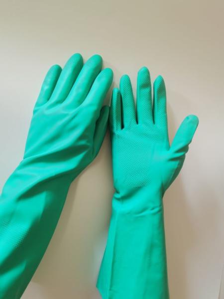 Oil Resistance Nitrile Gloves Pesticides Chemical Flocked Lining Rubber Gloves
