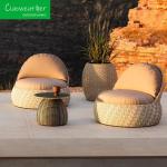 Restaurant Outdoor Wicker Furniture Metal Aluminum Lounge Chair for Comfortable