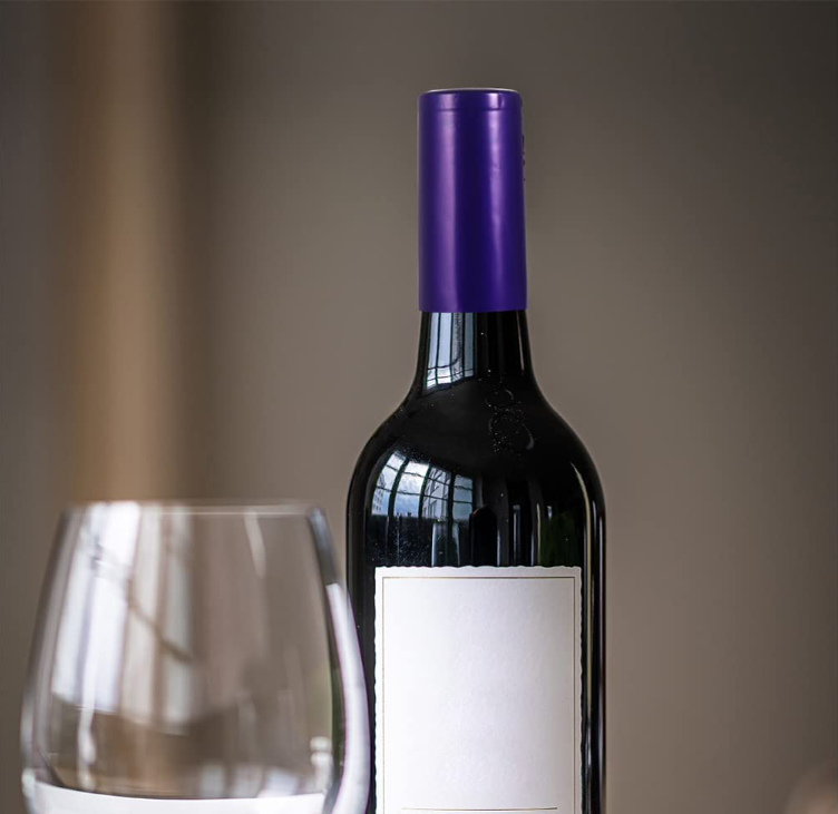 Aluminium Plastic Wine Bottle Heat Shrink Capsules With Blue Color And Custom Logo