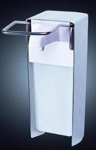 China Medical Wall Mount Elbow Operated Soap Dispenser With Front Cover wholesale