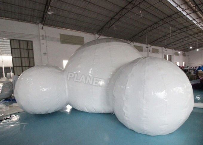 Half Clear 4m Dome Inflatable Bubble Lodge With Silent Blower