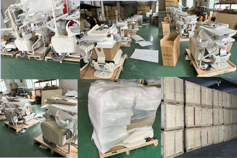 Economic Design Pu Leather Dental Chair Unit With Down Mounted Operation Tray