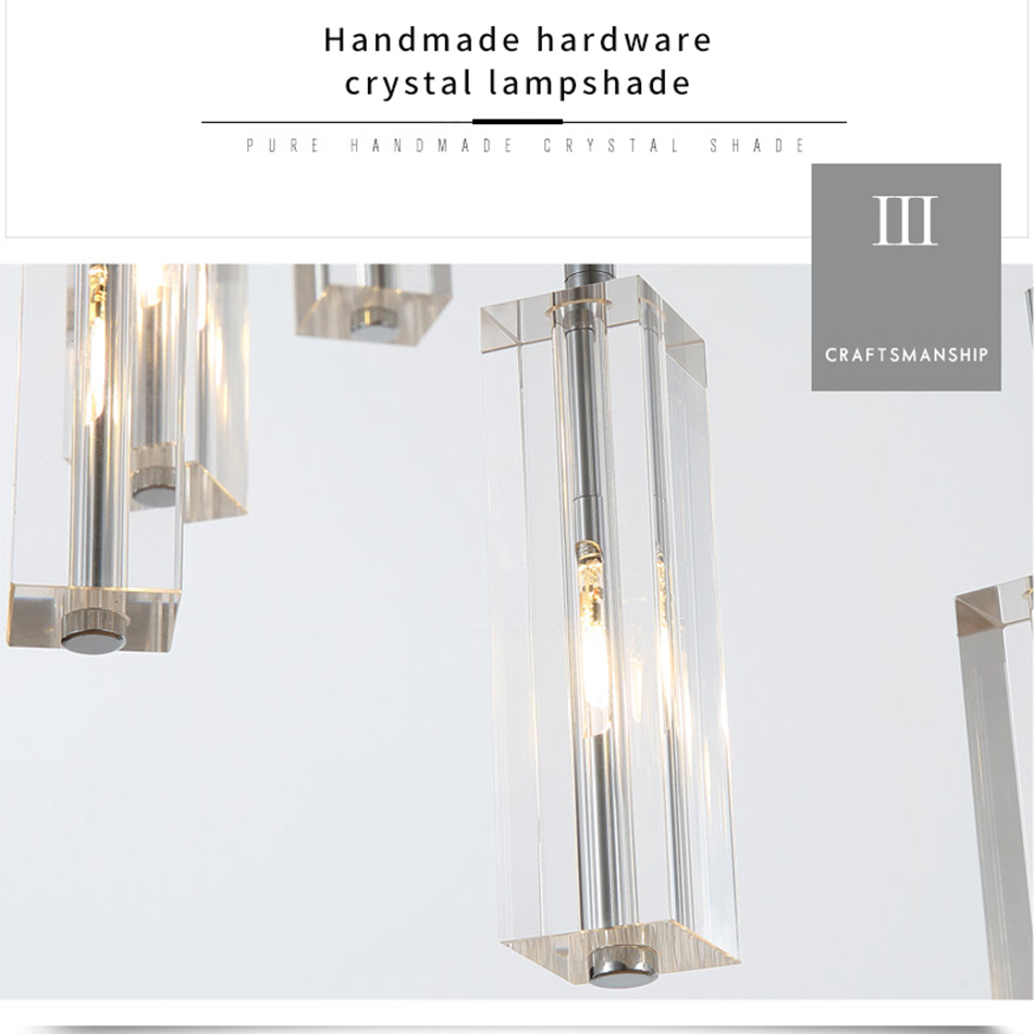 LED Pendant Light Staircase Crystal Chandelier Hanging Lamp Spirl hanging minimalist light(WH-NC-59)