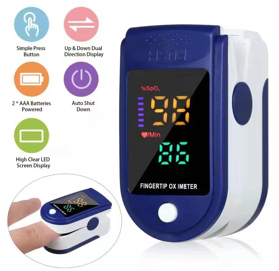 4 Color LED ABS Medical Finger Oxygen Sensor Finger Oxygen Device 40g