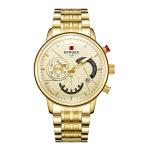 Stainless Steel Chain Mens Metal Strap Watches , Chronograph Mesh Wristband