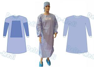 China AAMI Level 4 Disposable Doctor Gowns , Disposable Theatre Gowns With 4 Waist Belts wholesale