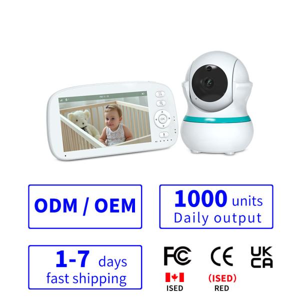 5 Inch HD Baby Monitor with 360° Camera and 5000mAh Battery