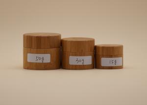 China Skin Care Cosmetic Cream Containers , Bamboo Cream Jars 15g 30g 50g wholesale