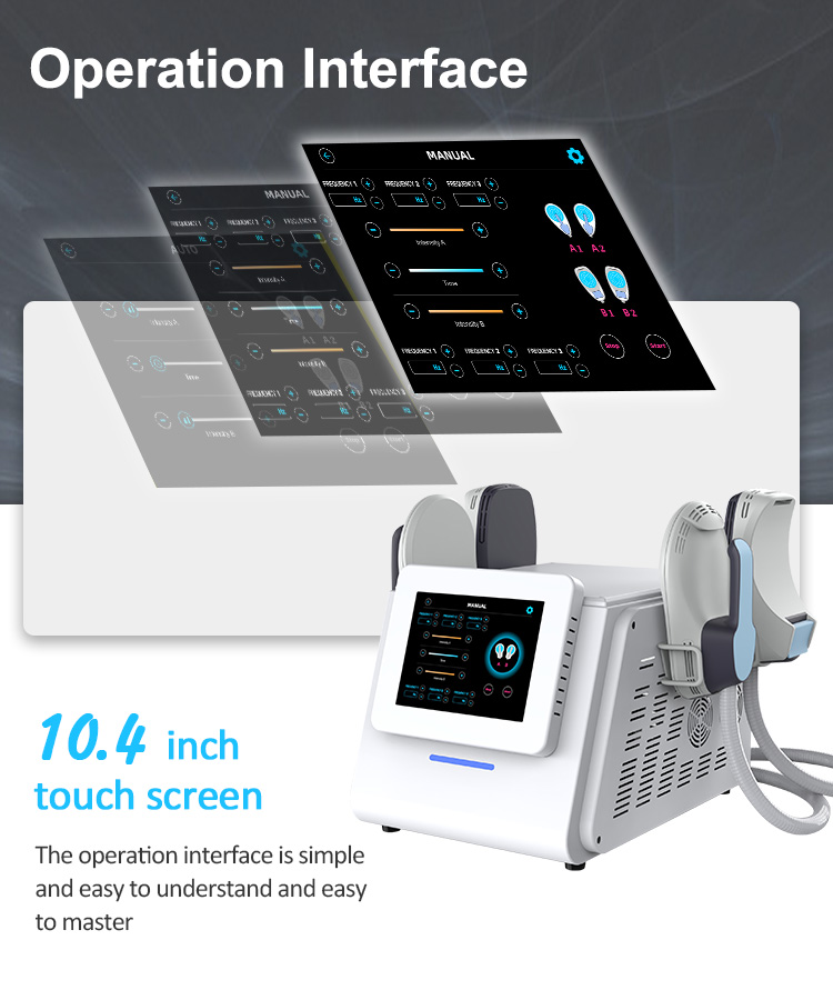 4 Handles Ems Tesla Muscle Stimulator Body Slimming Machine Air Cooling System