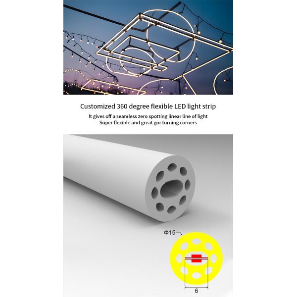 Circular Silicone Neon LED Strip Lights IP67 Waterproof 360 Degree Flex Neon Light Profile