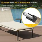 Outdoor Lounge Chair Set Aluminum Patio Chaise Lounger Side Table and Pillow