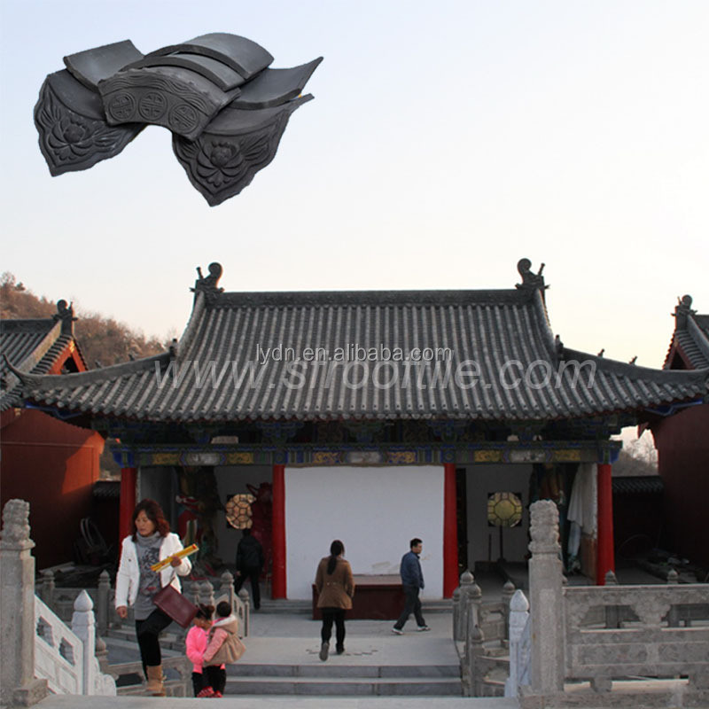 Bauxite Chinese Clay Roof Tiles Matt Surface Eaves Roof Tiles