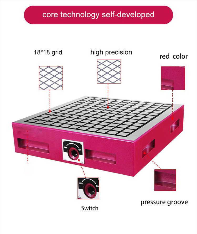 Custom Powerful Permanent Magnetic Chuck Table For Engraving Milling Machine