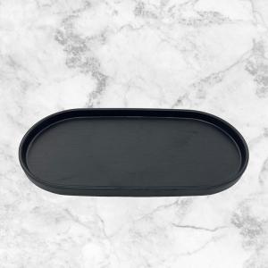 China Matte Black 11 Inch Melamine Salad Plate Dinnerware Oval Shape Plates wholesale