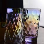 Iridescent Honeycomb Tumbler Drinking Glasses For Bar