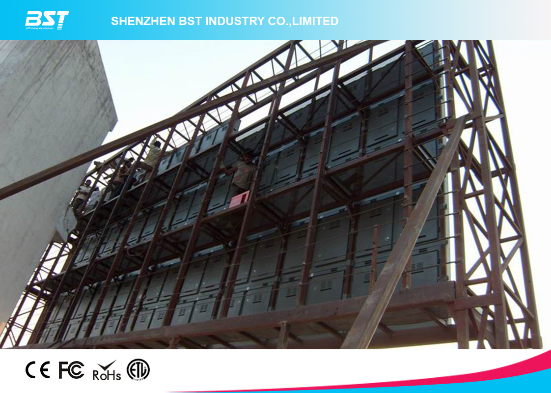 High Brightness Outdoor Advertising Led Display Screen 16mm For Building / Airport