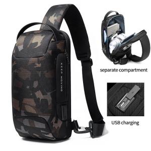 China MingLu Factory wholesale OEM custom men anti theft waterproof fashion chest crossbody sling bag mens wholesale