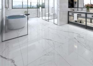 China Bright 24 X 48 Floor Tile , Classic Carrara Porcelain Tile Matte Surface wholesale