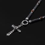 Retro hip-hop stainless steel cross skull pendant, trendy boyfriend necklace
