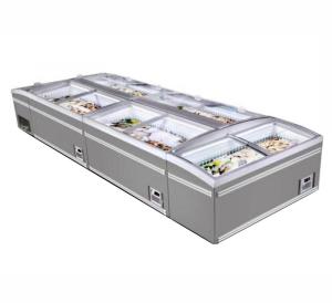 China Full Baskets Dividers Cooler Fridge With Sliding Glass Doors wholesale
